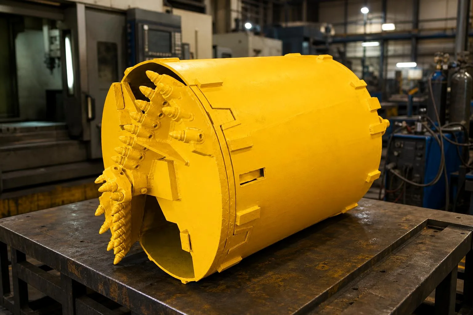 Deep drilling tool in a workshop environment