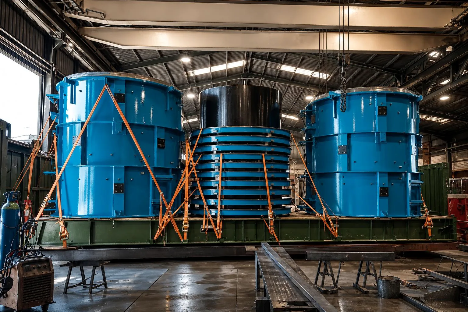 Jacking pipe mould with core and rings prepared for transport